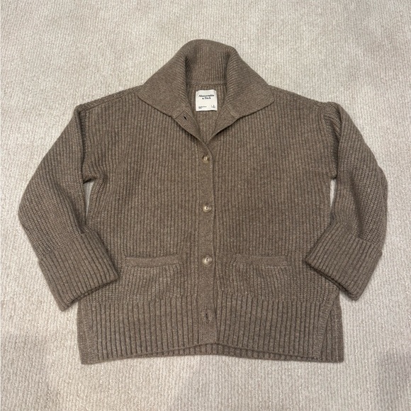 Abercrombie & Fitch Taupe Cardigan Sweater - Picture 1 of 1